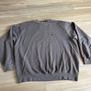 Vintage‎ Nike Embroidered Swoosh Travis Essential Crewneck Sweatshirt Gray Grey